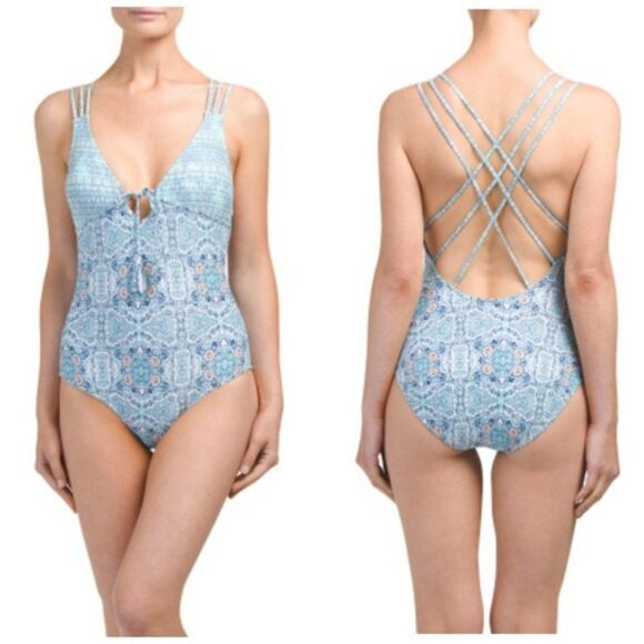 ASOS Cikada Boho Print Strappy One Piece - Picture 2 of 10